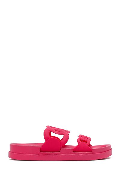 Derimod Women's Pink Glitter Jelly Slippers 25Sfe4903Pv
