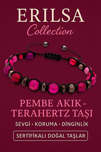 Erilsa سوار من العقيق الوردي والثراتيرتز الطبيعي المعتمد - الحب والحماية والهدوء