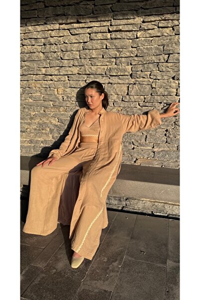 SARE ERKMEN Hijab Ferace - Cap Summer 100% Cotton Muslin Fabric