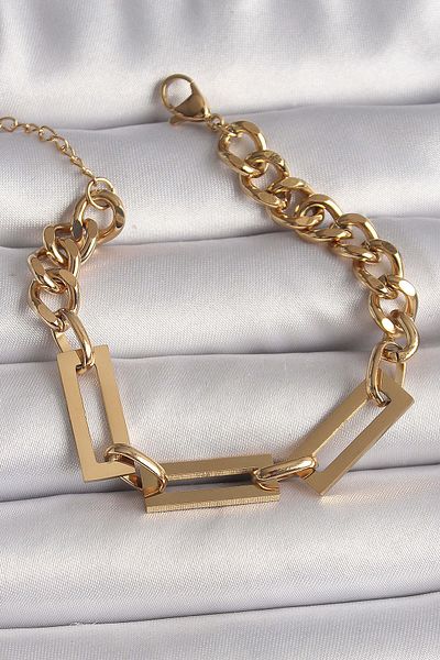 merland benvecocuk 316L Steel Gold Color 2-Piece Chain Model Women's Bracelet - Lisinya