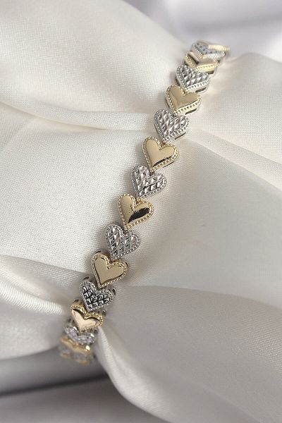 merland benvecocuk Brass Mix Color Zircon Stone Heart Model Vip Series Women's Bracelet - Lisinya