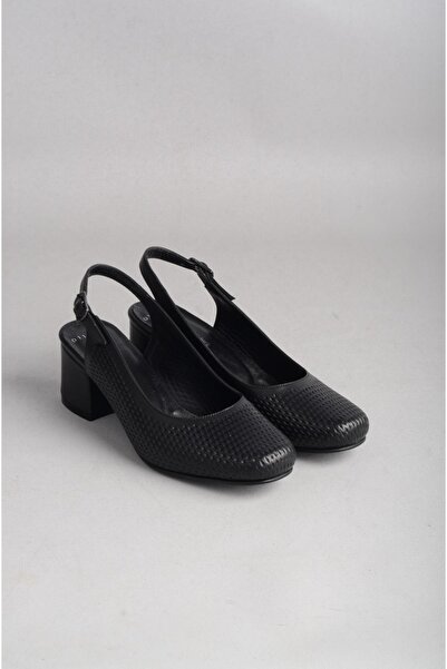 SEÇ KUNDURA SELECT 0119 PANTOF DE DAME TOC DIN PIELE VERITABILĂ (Înălțime toc: 6 cm) NEGRU