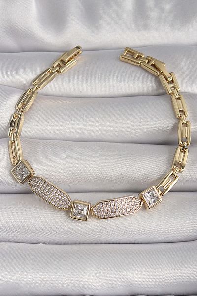 merland benvecocuk Brass Gold Color Square Zircon Stone Xuping Vip Series Women's Bracelet - Lisinya