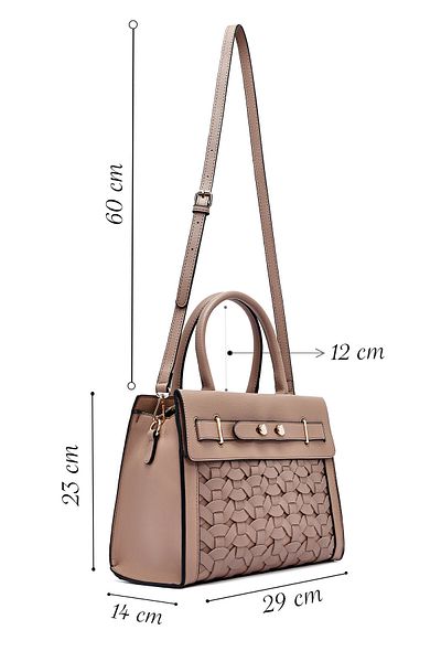 Derimod Women's Mink Long Strap Knitted Classic Shoulder Bag 25Sbd286429