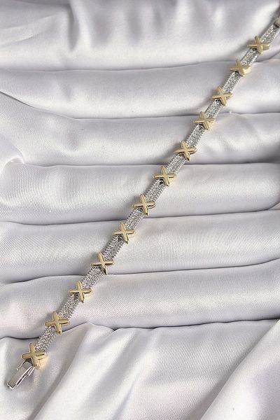 merland benvecocuk Brass Silver Color Zircon Stone Gold Xoxo Model Vip Series Women's Bracelet - Lisinya