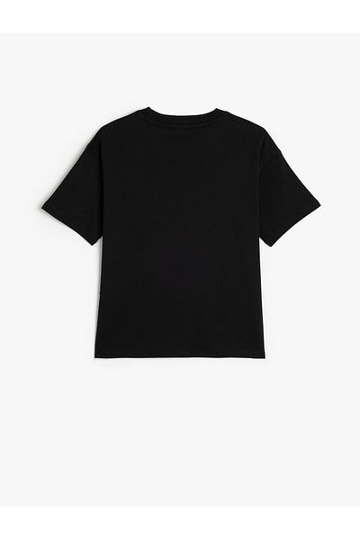 Koton KT - Basic Oversize T-Shirt με κοντό μανίκι Crew λαιμόκοψη βαμβακερό