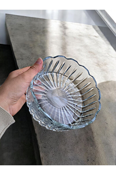 AYZ HOME Cut Crystal Glass 2-Piece Presentation Bowl Set / 16cm with Foot -19 cm Without Foot. 100% Handcrafted