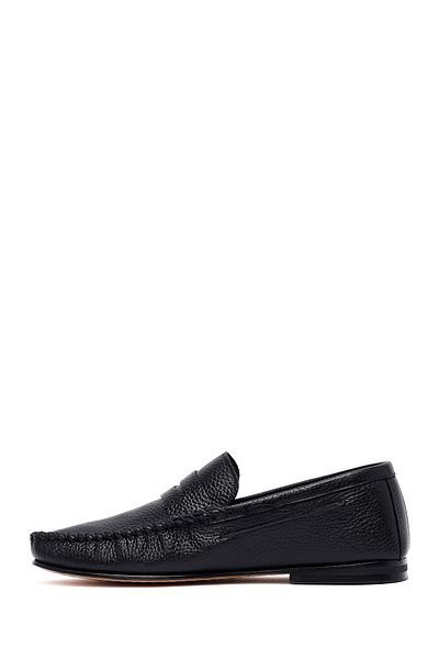 Derimod Loafer din piele neagră pentru bărbați 25SFD6028FT