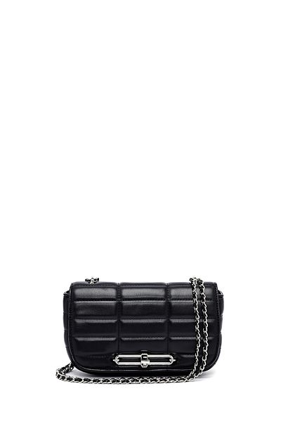 Derimod Women's Black Long Strap Quilted Mini Crossbody Bag 25Sbd2531Kp