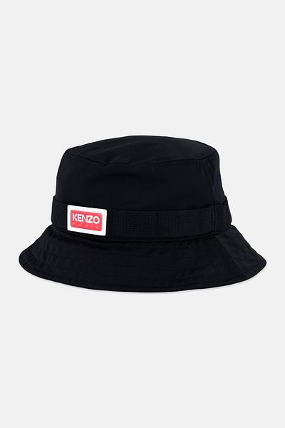 Kenzo Men Brand Logo Bucket Hat, Black