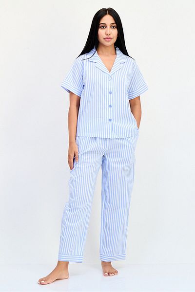 Flora Women 2 Pieces Stripe Pajama Set, Multicolor