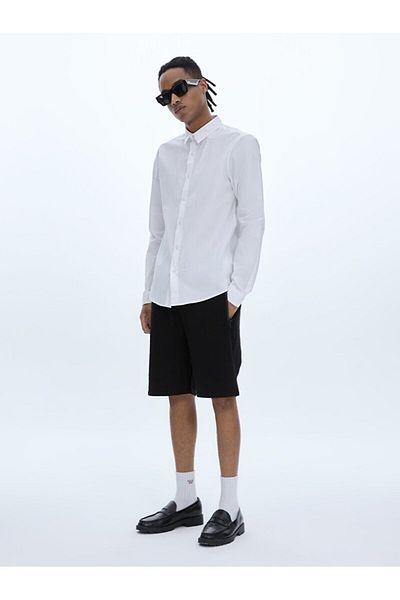 Ltb Basic Poplin Long Sleeve White Shirt