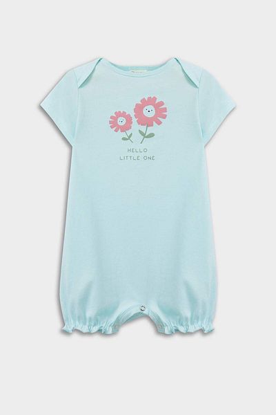 DeFacto Baby Mädchen Neugeborene Floral gekämmt 2 Stück Kurzarm Overall E4026a525hs
