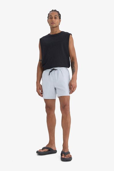 DeFacto DeFactoFit Boxy Fit Crew Neck Basc Απλό αθλητικό μονόχρωμο μπλουζάκι A1821AX25HS