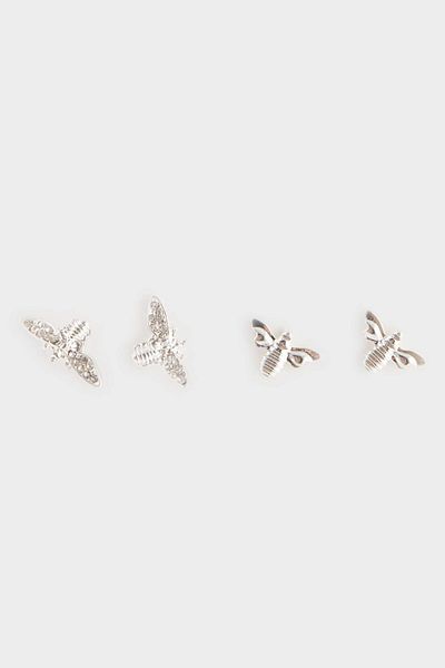 DeFacto Women's 2-Piece Silver Earrings F0872Axns