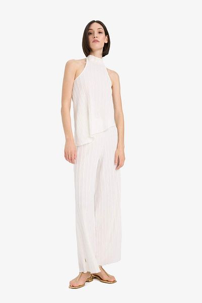 DeFacto Asymmetrical Half Turtleneck Wrap Blouse F6168Ax25Sm