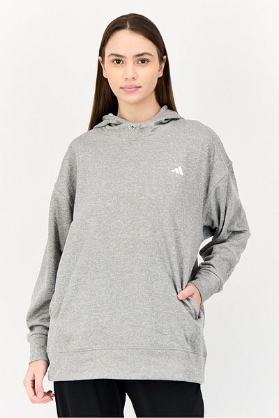 adidas Women Sportswear Fit Long Sleeve Training Hoodies, Grey
