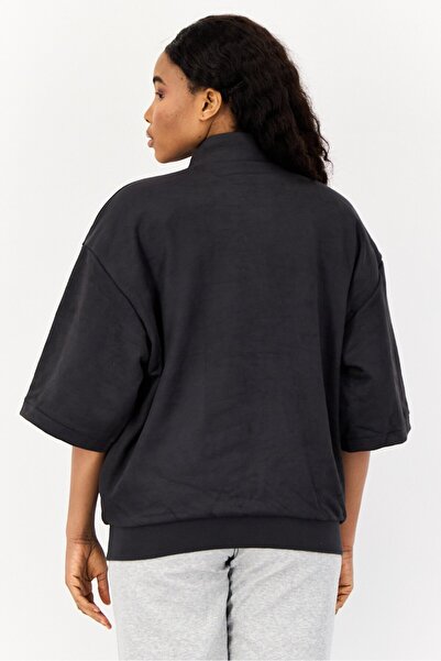 adidas Women Sportswear Fit Short Sleeve Outdoor Sweatshirt, Grey