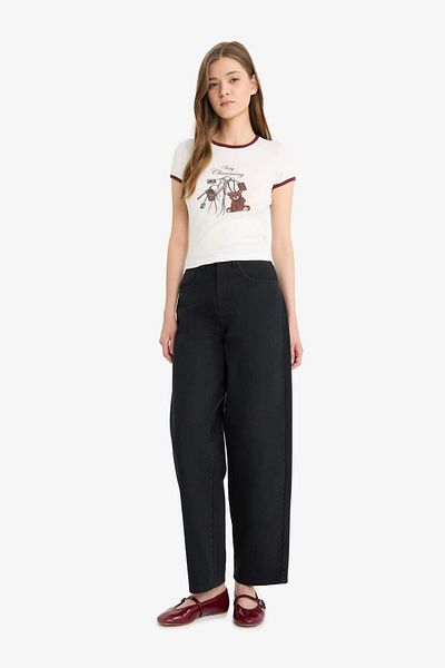 DeFacto Tricou cu mânecă scurtă cu guler rotund și imprimat Coool F5138AX25SM