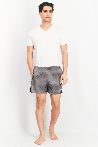 adidas Men Sportswear Fit 5 Inseam Own the Run Colorblock Shorts, Grey/Black