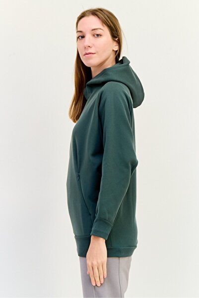 adidas Women Sportswear Fit Long Sleeve Outdoor Hooded Sweatshirt, Dark Grey