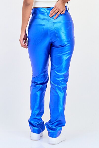 Cropp Women Regular Fit Solid Straight Leg Pants, Blue