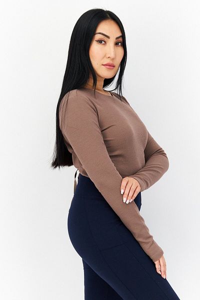 adidas Women Sportswear Fit Long Sleeve Training Top, Trace Brown