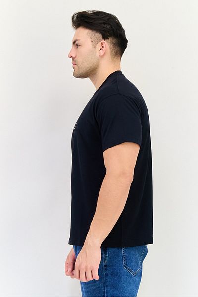 Esprit Men Crew Neck Short Sleeve Brand Logo T-Shirt, Black