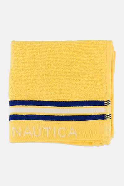 Nautica 4 Piece Striped Face Towel, Yellow