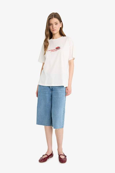 DeFacto Coool Cars Oversize Wide Mold Printed Short Sleeve T-Shirt F5159Ax25Sm