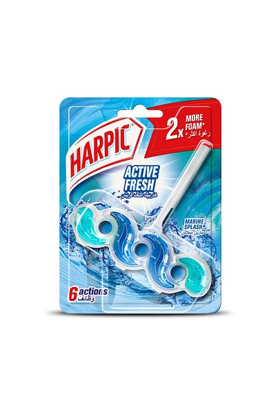 Harpic Active Fresh Water Toilet Cleaner Rim Block Marine Splash 35 g