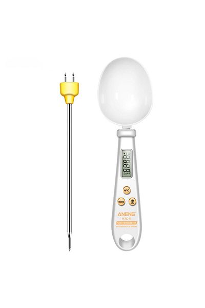 fulina 2 in 1 Electronic Digital Scale Measuring Spoon,With Thermometer,Hanging Loop for Kitchen Cooking