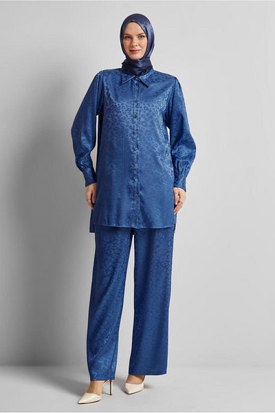 Alvina Jacquard Satin Pants Suit 45580