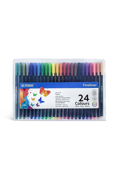 MAXİ Colours Triangular Fineliner, Pack Of 24