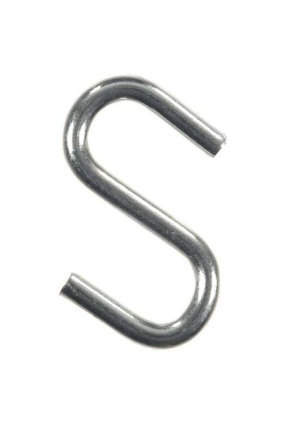 Generic ACE 8-Piece Long Lasting Zinc Plated Steel S-Hook Silver 3/4inch 5029459