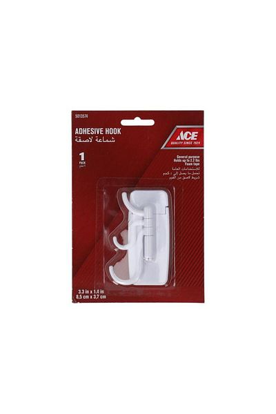 Generic خطافات لاصقة إسفنجية متعددة الأغراض من ACE، بيضاء، 3.3 × 1.4 بوصة، ACE-SAG0018