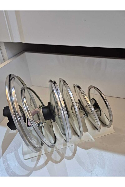 Gondol 8 BÖLMELİ TENCERE KAPAK DÜZENLEYİCİ-DAYANIKLI VE PRATİK MUTFAK ORGANİZERİ 29 X 8 CM