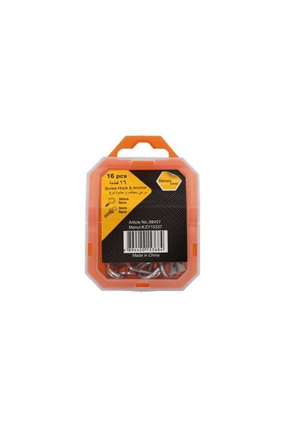 Generic HONEY BEE 16-Piece Rust Resistant Screw Hook and Anchor Set Silver and Grey ZY15337
