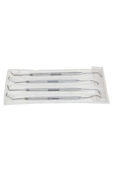 Generic طقم أدوات الأداء المكون من 4 قطع من الخطاف والريشة مزدوجي الأطراف باللون الفضي W80749