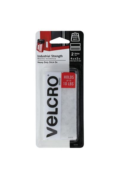 Generic مثبت فيلكرو صناعي عالي التحمل بشريط لاصق وحلقة، أبيض، 2 × 4 بوصة، 90200