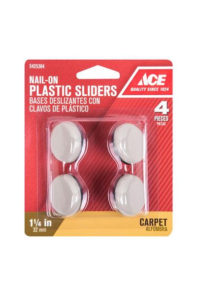Generic ACE 4 قطع من البلاستيك المنزلق المثبت بالمسامير باللونين الرمادي والأسود 1.25 بوصة