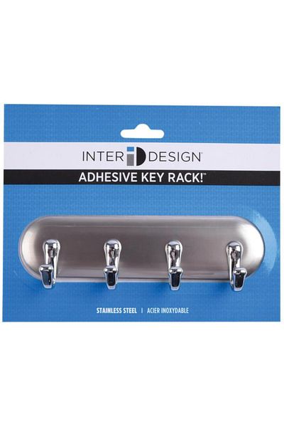 Generic InterDesign Brushed Stainless Steel 4-Hook Rack Chrome 54470