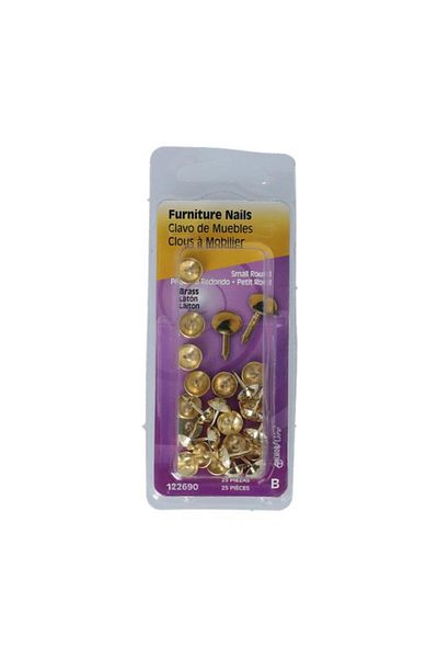 Generic مسامير أثاث نحاسية صغيرة مستديرة الرأس من هيلمان، 25 قطعة، نحاس، 1-1/32 × 7/16 بوصة، 122690