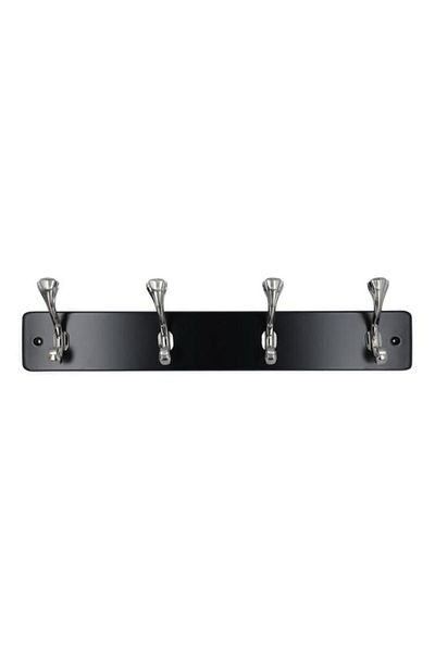 Generic HONEY BEE 4-Hooks Coat Rack Finley Black 173.4H/NICKEL-BLK