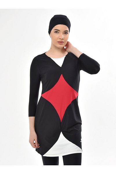 Ranuna Half Covered Pool Swimsuit - Black - Ranuna