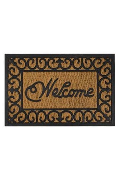 OEM Entrance Mat Brown Black with 'Welcome' Message 60 x 40 cm