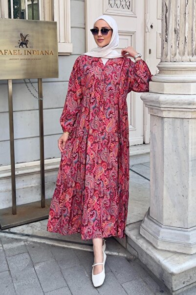 STİLBOON Esio Elbise 1087 Fuşya