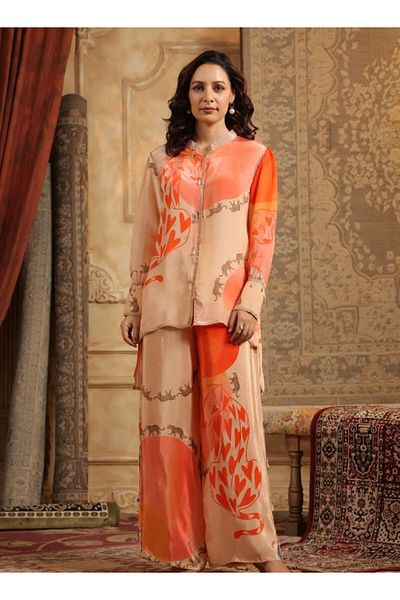 HashtagBe Elegant Silk Printed Ensemble Co-ord Set