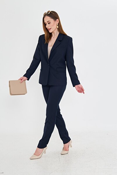 LOVELF Tek Düğme Poliviskon Takım Lacivert