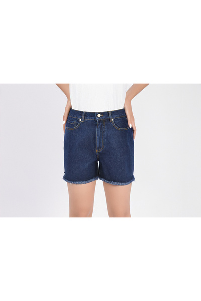 Yüksek Bel 5 Cep Denim Şort